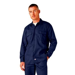DICKIES Work Essentials men's long sleeved navy blue button down shirt NWT